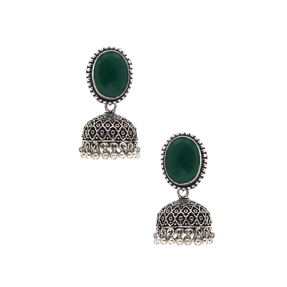 German Silver Dangling Bell Jhumkhi Earrings