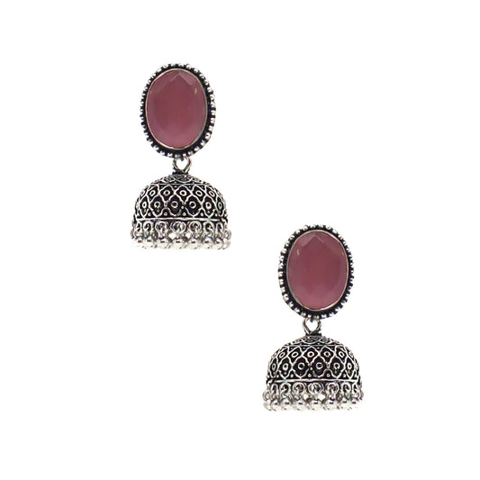 German Silver Dangling Bell Jhumkhi Earrings