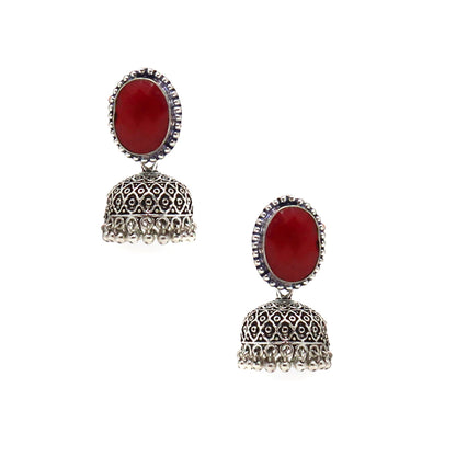 German Silver Dangling Bell Jhumkhi Earrings