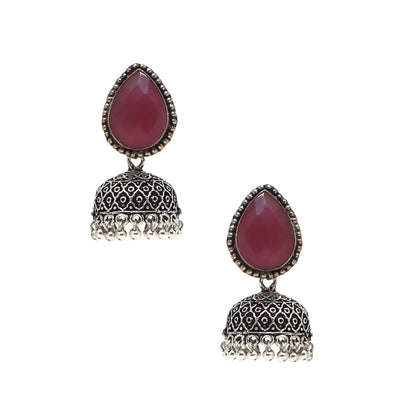 German Silver Oxidized Jhumka Earrings