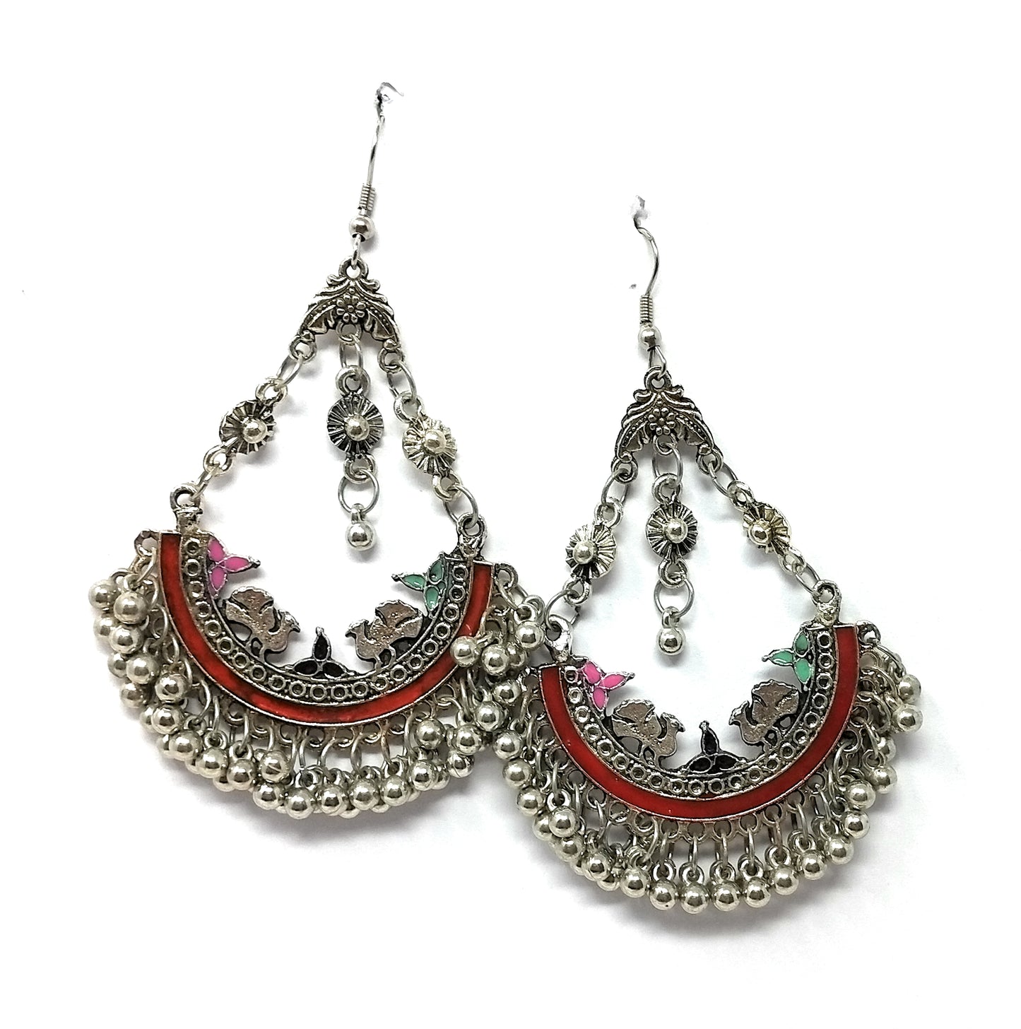 Oxidized Silver Chandbalis Earrings