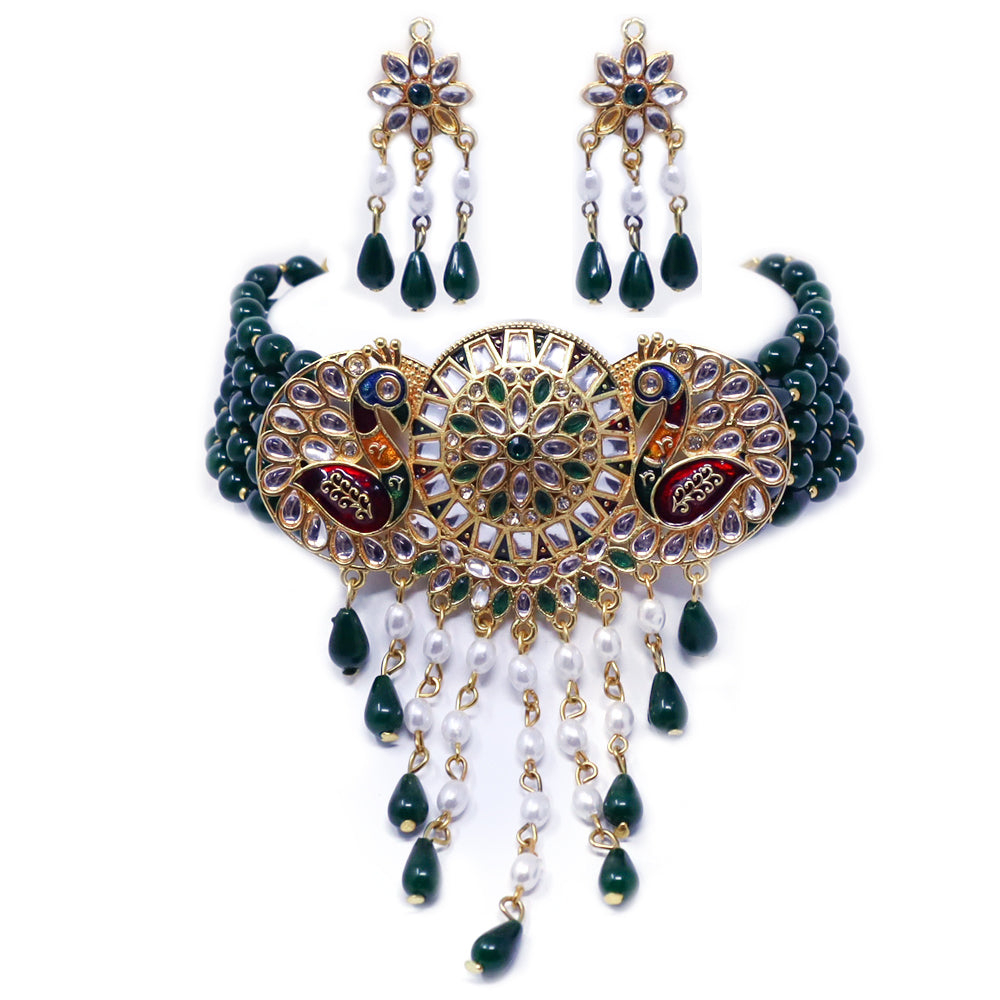 Pearl Kundan Choker Jewelry Set