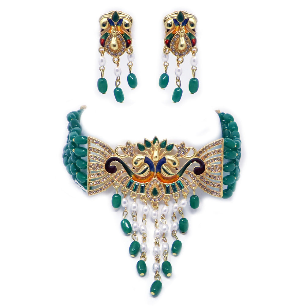 Pearl Kundan Choker Jewelry Set