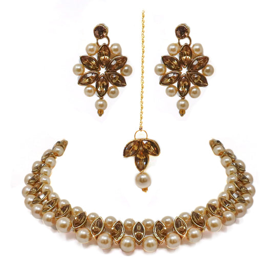 Pearl Choker Necklace Set