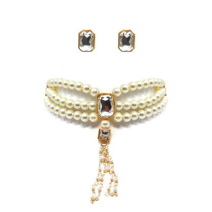 Pearl Choker Necklace Set