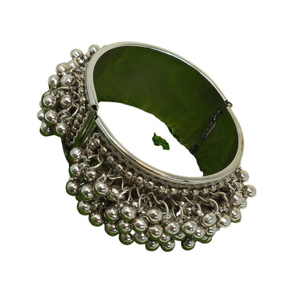 Oxidized Silver-Plated Ghungroo Handcrafted Kada Bracelet