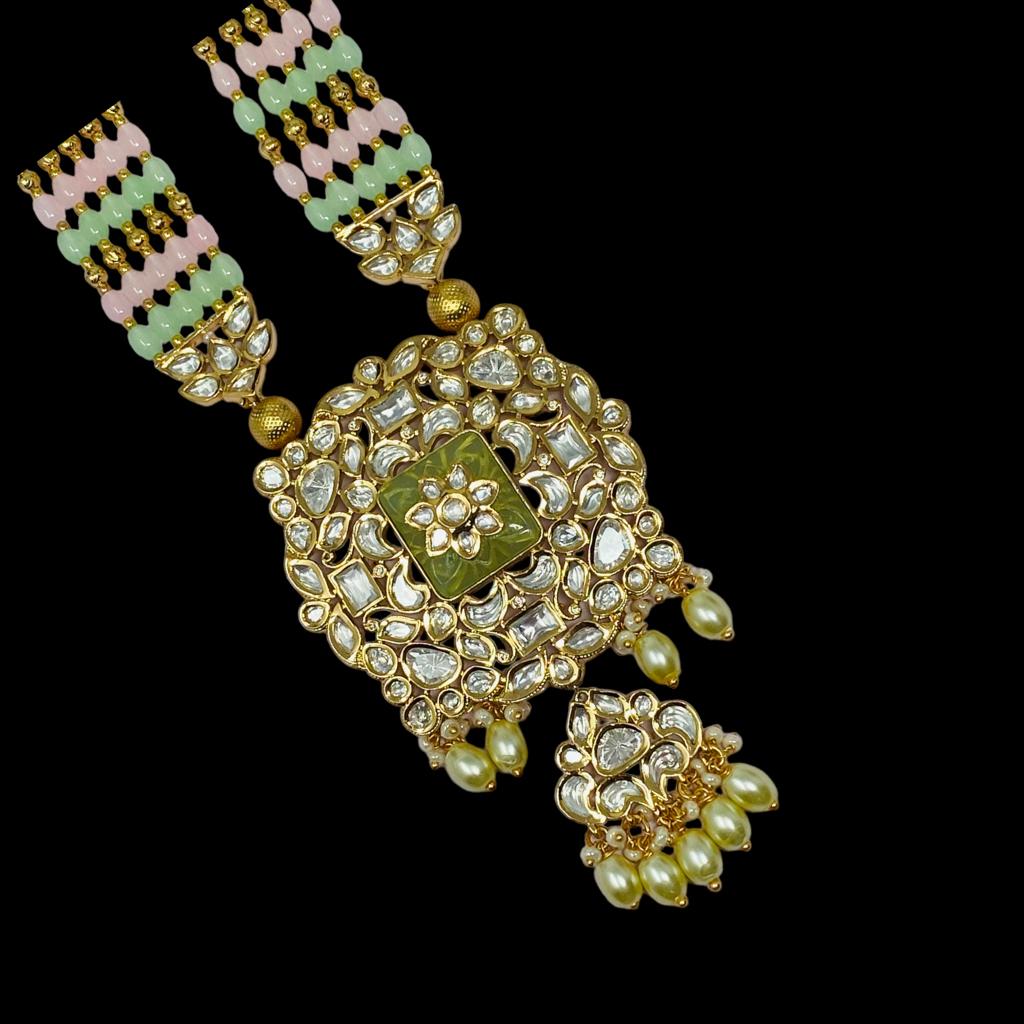 Polki Kundan Long Pearl Jewelry Set