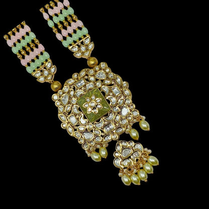 Polki Kundan Long Pearl Jewelry Set