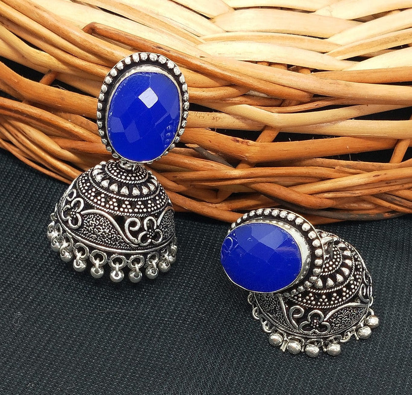 Fusion of Tradition and Style: German Silver Oxidized Earrings