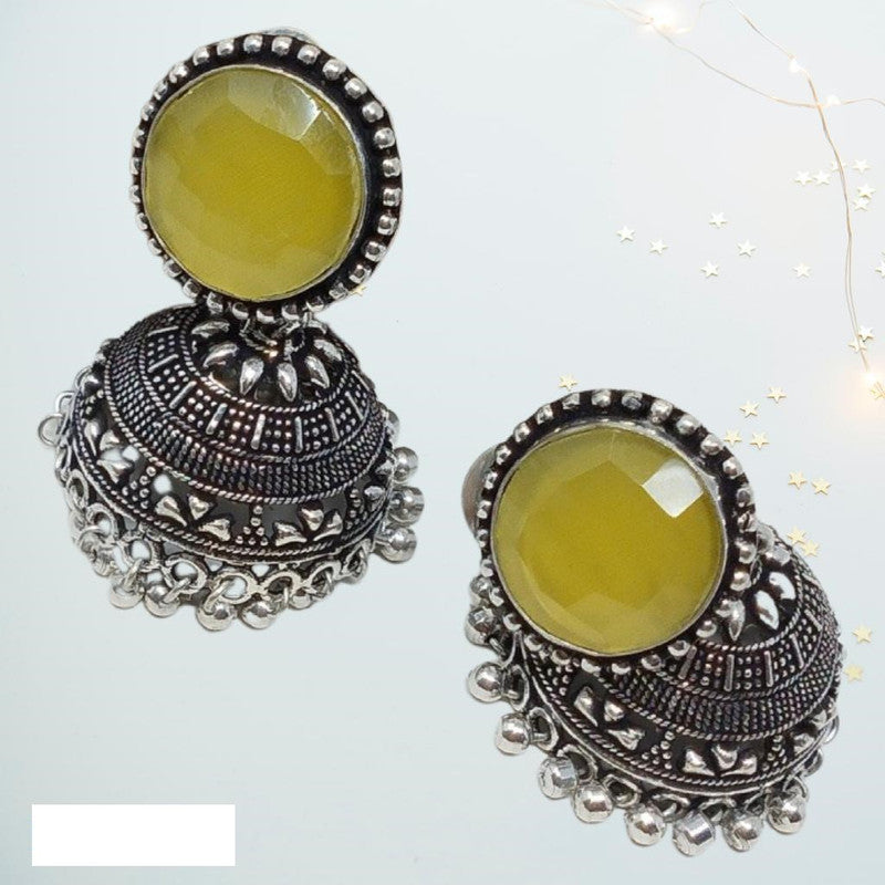 German Silver Oxidized Jhumka Earrings