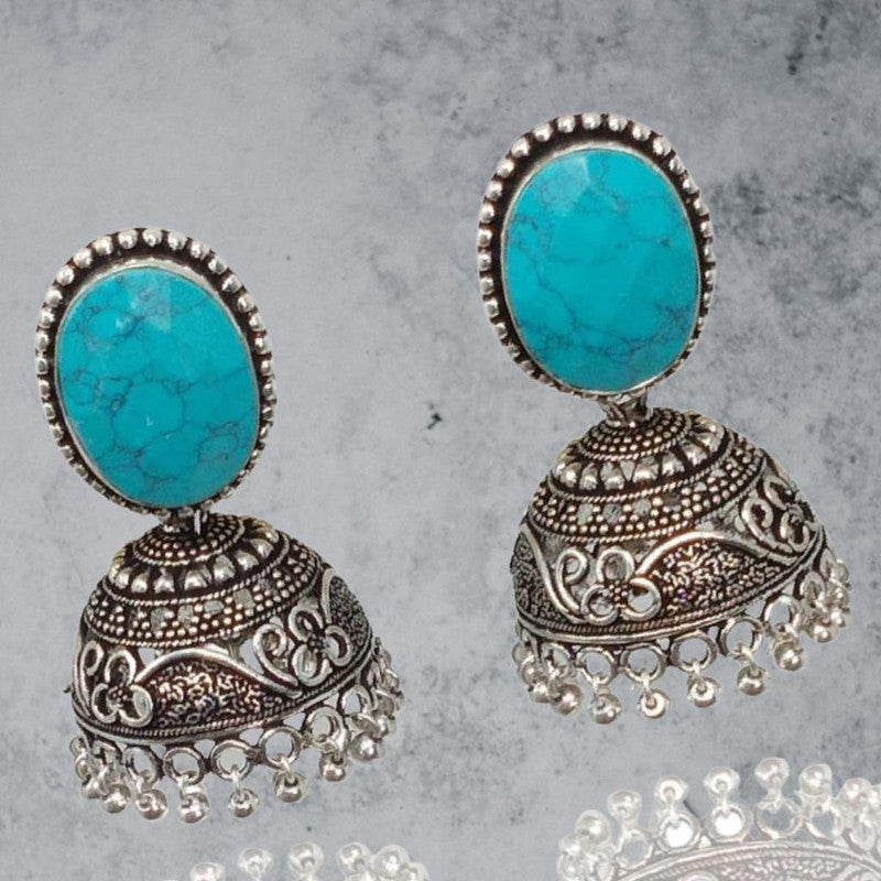 Jhumka Delights: German Silver Oxidized Earrings
