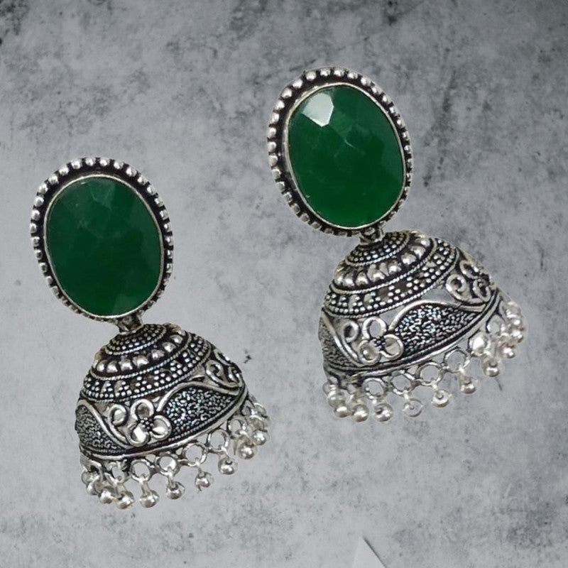 Timeless Jhumka Beauty: German Silver Oxidized Earrings