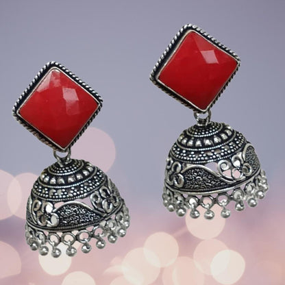 Effortless Jhumka Glamour: Oxidized Silver