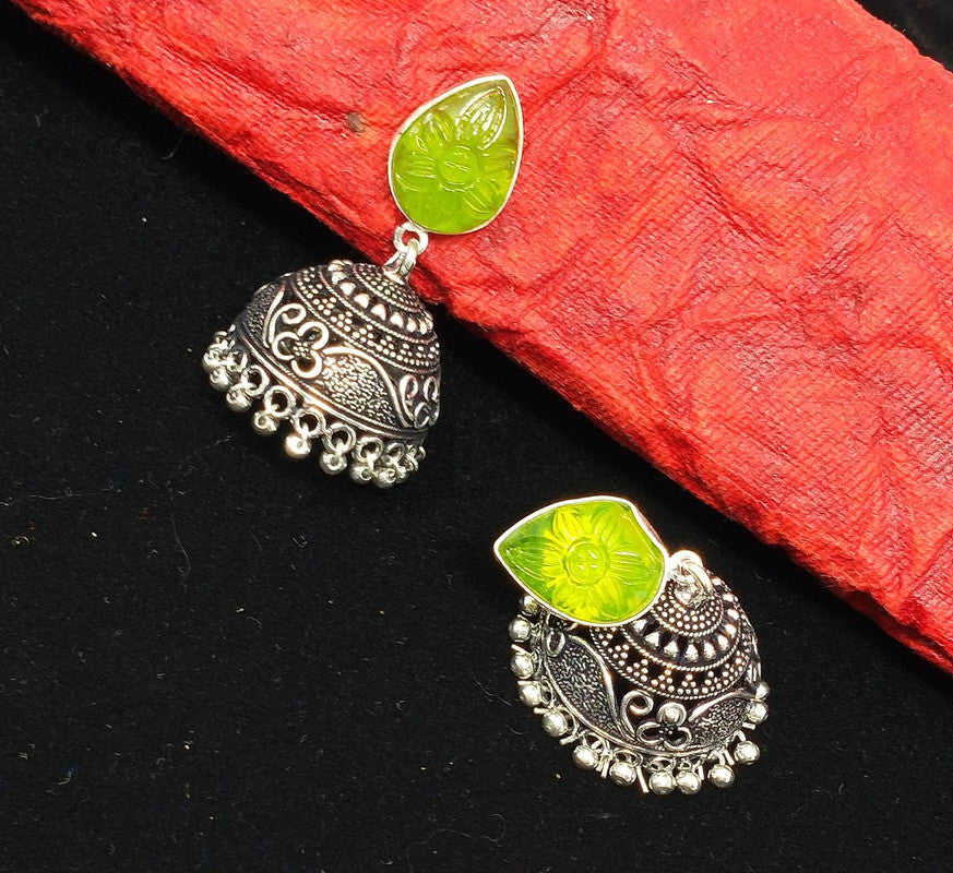 Exquisite Gem Stone Jhumka Earrings: A Fusion of Tradition and Glamour"