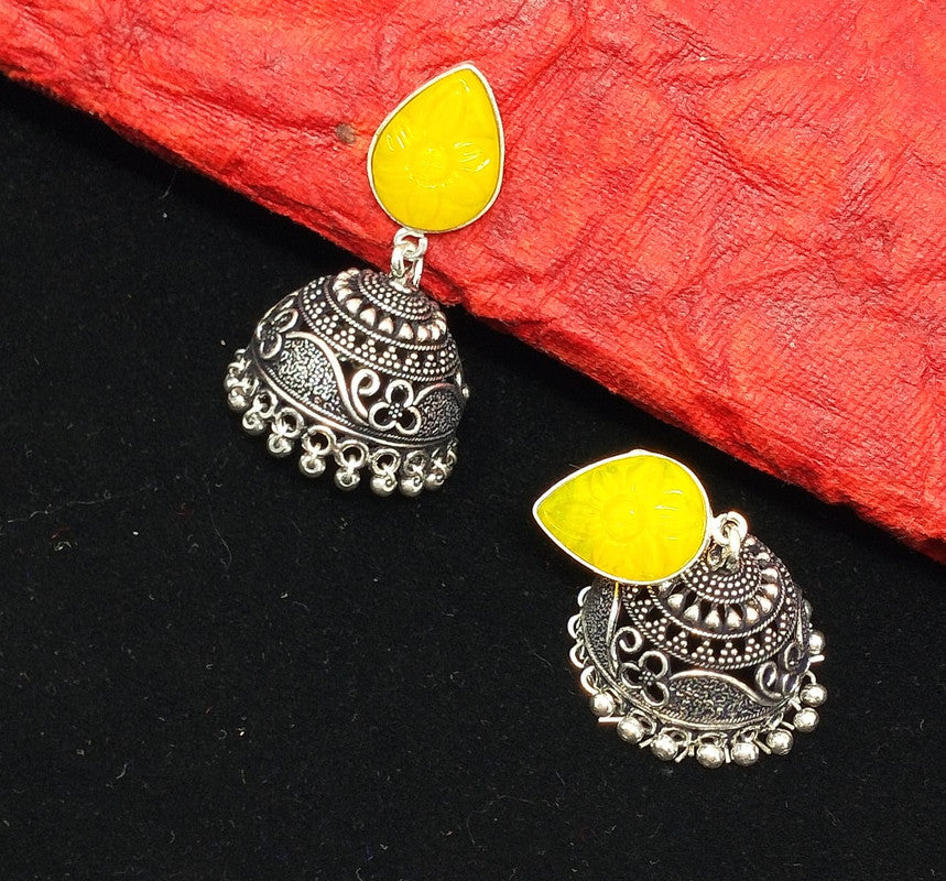 Vibrant Gem Stone Jhumka Earrings: A Statement of Ethnic Glamour