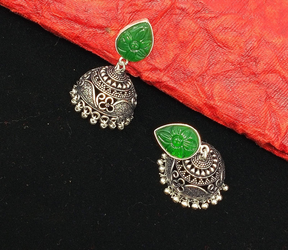 Intricate Craftsmanship: Gem Stone Jhumka Earrings for a Unique Style