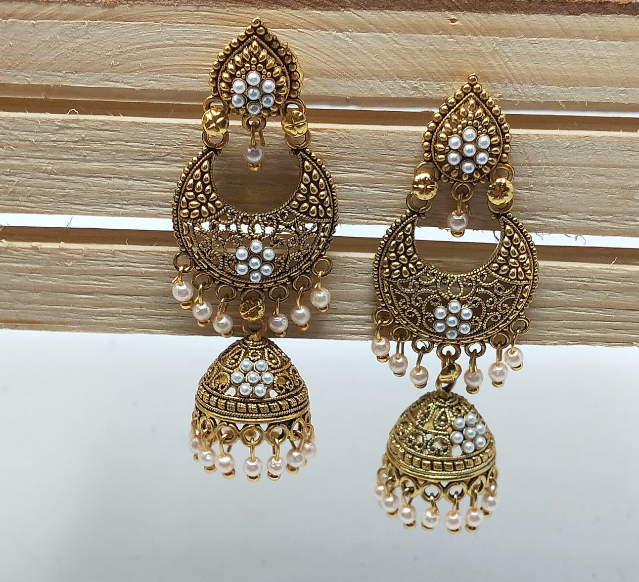 Tied Roots Golden Jhumka Earrings