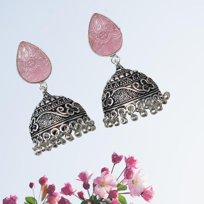 Elegant Adornments: Gem Stone Jhumka Earrings for a Timeless Look