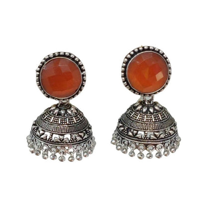 German Silver Oxidized Jhumka Earrings