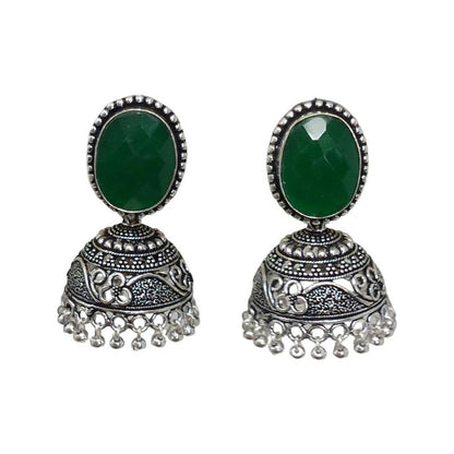 Timeless Jhumka Beauty: German Silver Oxidized Earrings