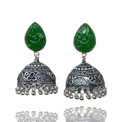 Intricate Craftsmanship: Gem Stone Jhumka Earrings for a Unique Style